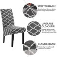 thumbnail image 3 of Stretch Dining Chair Slipcovers, Removable Washable Soft Spandex Geometric Print Large Dining Room Chair Covers for Kitchen Hotel Table Banquet (4 Per Set, Gray), 3 of 6