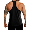 thumbnail image 3 of Mrrootc Men's Summer Sports Fitness Round Neck Sleeveless Solid Casual Tank Tops, 3 of 3