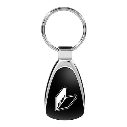 JDM Wakaba Leaf Black Tear Drop Key Chain