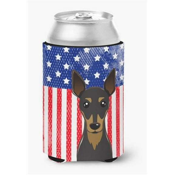 American Flag & Miniature Pinscher Can or Bottle Hugger