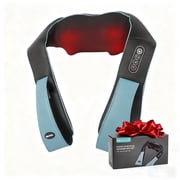 MARNUR Neck and Shoulder Massager with Heat, 3D Deep Tissue Kneading Shiatsu Massager, Blue