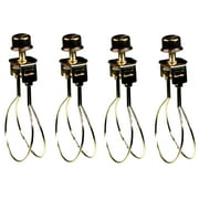 Creative Hobbies 4 Pack -Lamp Shade Light Bulb Clip Adapter Clip on with Shade Attaching Finial Top, Gold Color