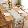thumbnail image 6 of Spring Cow Floral Cotton Linen Table Runner for Dining Kitchen, Green Eucalyptus Leaves Linen Wedding Outdoor Party Tablerunners Decoration, Dresser Scarf Coffee Tablecloth Runners 13x36 Inches, 6 of 9