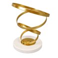 thumbnail image 2 of Abstract Swirl Sculpture Strong Metal Round Base Elegant Gold Color Geometric Sculpture for Family Office Library Cafe, 2 of 9