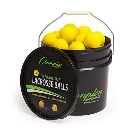 Champion Sports Lacrosse Ball Bucket Yellow Champion Sports Lacrosse Ball Bucket Yellow