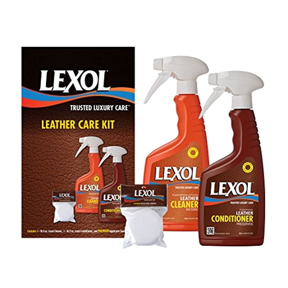 Lexol Leather Care Kit Conditioner and Cleaner, 16.9 oz, For Use on