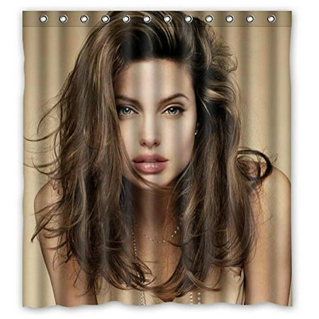 Ganma Floral Sexy Film Star Angelina Jolie Shower Curtain