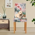 thumbnail image 4 of Yayeee 4 Pack Dining Chair Covers Stretch Parson Chairs Slipcovers Seat Protector, Flowers and Leaves, 4 of 6