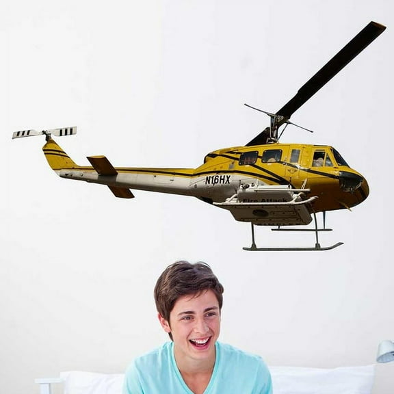 Wallhogs Chibi Fire Attack Helicopter Cutout Wall Decal