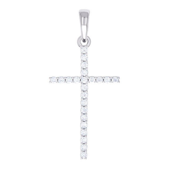 925 Sterling Silver Womens 0.72ct Moissanite Cross Religious Charm Pendant Necklace 41.7x19.5mm Wide Pendant for Women