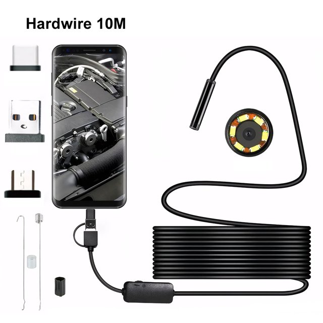 VONKY Endoscopic For Cars Portable Camera For Automotive Diagnostics Hard line 10M