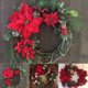 thumbnail image 2 of Christmas Wreath Artificial Plant Rattan Circle Wall Decor Simulation Flower, 2 of 6
