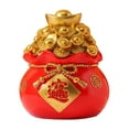 thumbnail image 3 of Tirelire Exquise Forme Figurine Chinoise Feng Shui Collectible Chance Rouge 11x13cm, 3 of 7