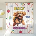 thumbnail image 3 of Back to School Cute Goldendoodle Shower Curtain Doodle Dog Lover Gifts Idea Waterproof Bathroom Bathtub Curtain - 13010, 3 of 5