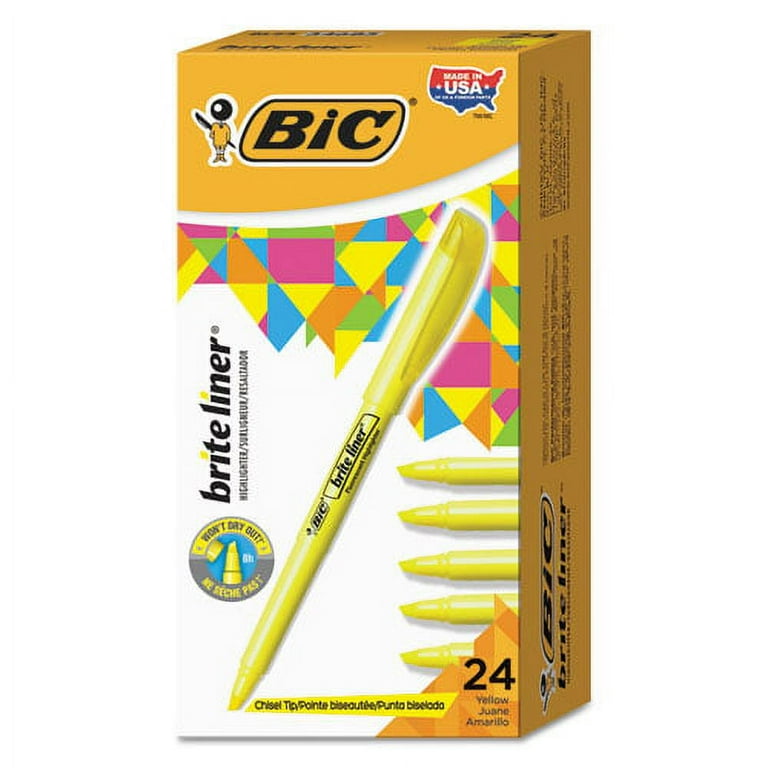 Brite Liner Highlighter Value Pack, Yellow Ink, Chisel Tip, Yellow/Black Barrel, 24/Pack Brite Liner Highlighter Value Pack, Yellow Ink, Chisel Tip, Yellow/Black Barrel, 24/Pack