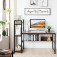 thumbnail image 2 of Costway Multi-Functional Computer Desk with 4-tier Storage shelves Walnut, 2 of 9
