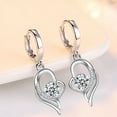 thumbnail image 3 of JoyMoreHome Dangle Earrings for Women Silver Heart Cubic Drop Gemstone Dangling Earrings Birthstones Jewelry, 3 of 5
