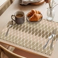 thumbnail image 3 of Abstract Art Placemats Set of 6, Brown Khaki Ombre Geometric Wavy Lines Non-Slip Place Mats Washable Table Mats for Kitchen Dining Table Decorations Indoor/Outdoor, 3 of 9