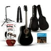 Rogue RA-090 Dreadnought Cutaway Acoustic-Electric Guitar Deluxe Bundle Black