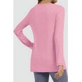 thumbnail image 4 of Fantaslook V Neck T Shirts for Women Long Sleeve Tops Solid Color Tee Casual Shirts, 4 of 8