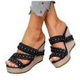 thumbnail image 7 of enyan Shoes For Women Women's Platform Wedge Sandals Comfortable Open Toe Ankle Strap Summer Walking Sandals with Buckle,D,Size 7.5, 7 of 7
