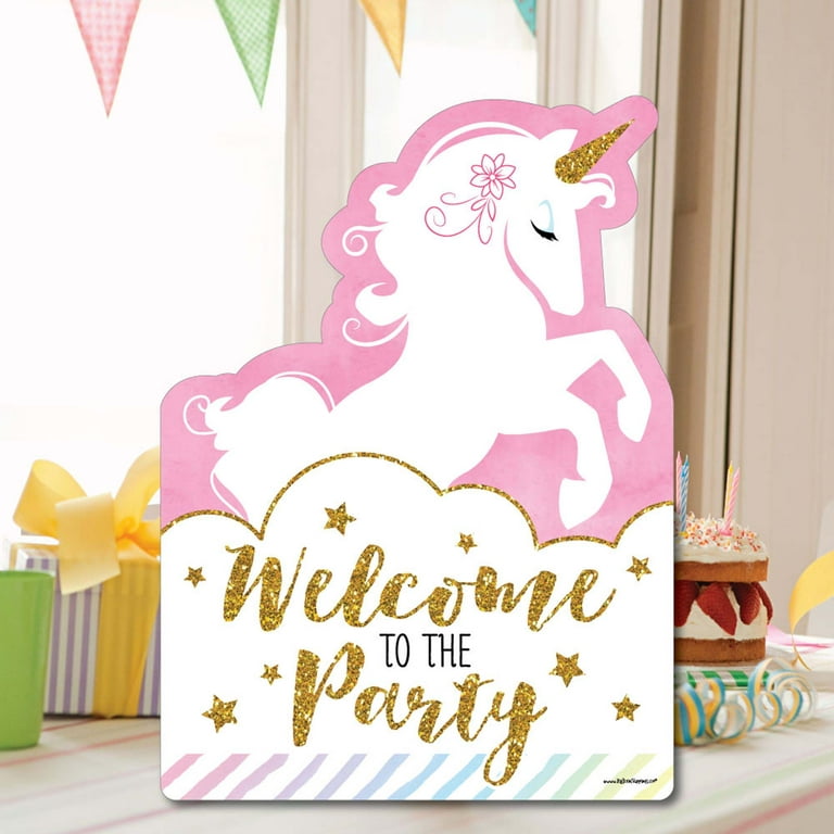 Big Dot of Happiness Rainbow Unicorn - Party Decorations - Magical Unicorn  Baby Shower or Birthday Party Welcome Yard Sign 