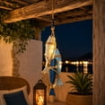 thumbnail image 4 of Beach House Wooden Fish Wall Hanging Ornament, Triple Fish Pendant with Warm Fairy Lights, Rustic Nautical Decor for Indoor Wall and Window Display, 4 of 8