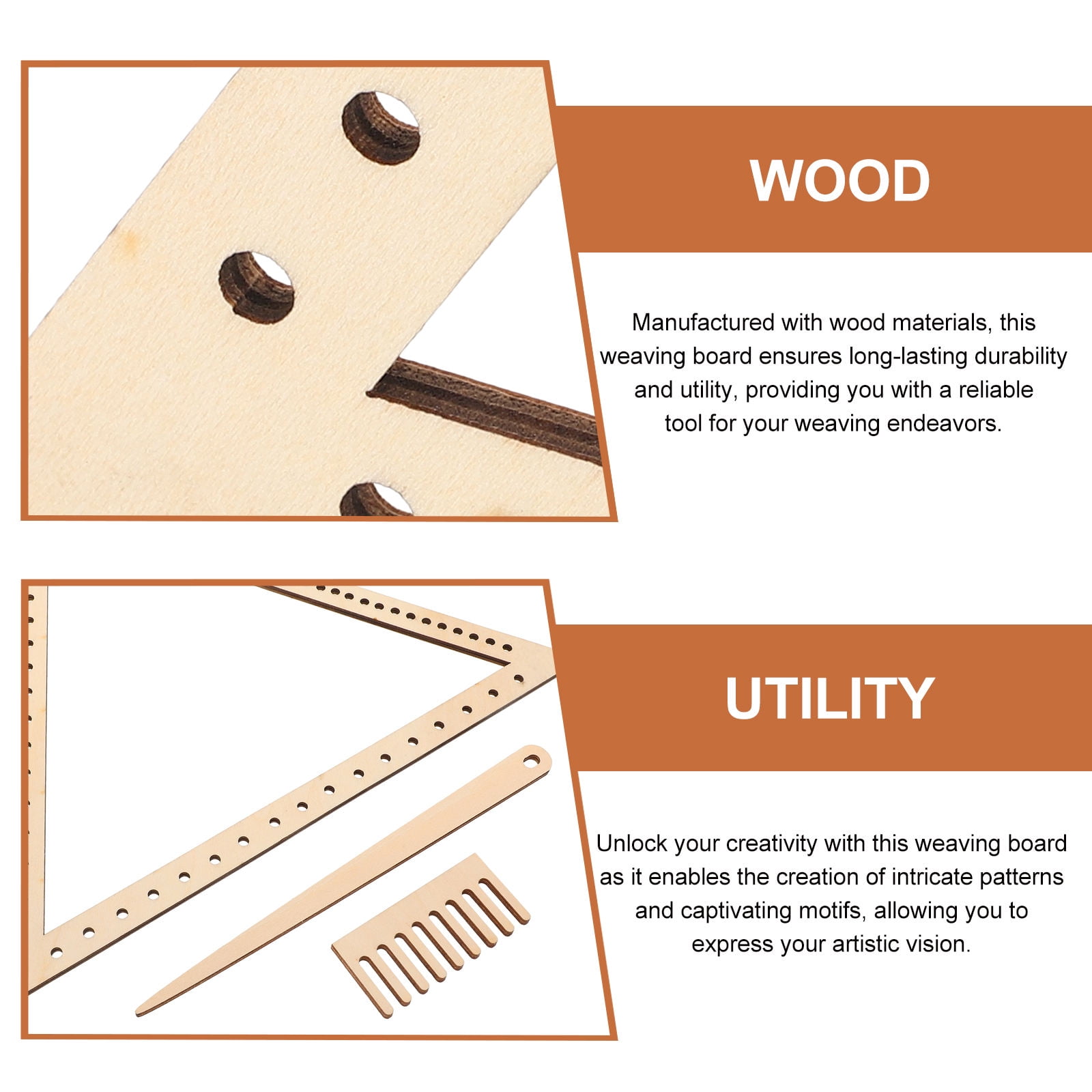 HOMEMAXS 5 Sets  Weaving Loom Crafting Weaving Triangle Weaving Handcraft Weave Board Weaving Tool