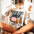 thumbnail image 1 of Pumpkin Spice Sweatshirt, Freshly Boo'd Coffee Sweatshirt, Fall Sweatshirt, Checkered Halloween Sweatshirt, Coquette Halloween Sweatshirt, Retro Halloween Sweatshirt, 1 of 4