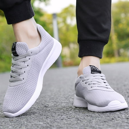 

YTJX Couples Men Women Outdoor Mesh Sports Shoes Runing Breathable Lace-Up Sneakers