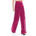 thumbnail image 2 of Pantalones de Pierna Ancha de Cintura Alta de Terciopelo para Mujer Pantalones Sueltos Casuales de Color Puro con Bolsillos ANGGREK  Otros, 2 of 6