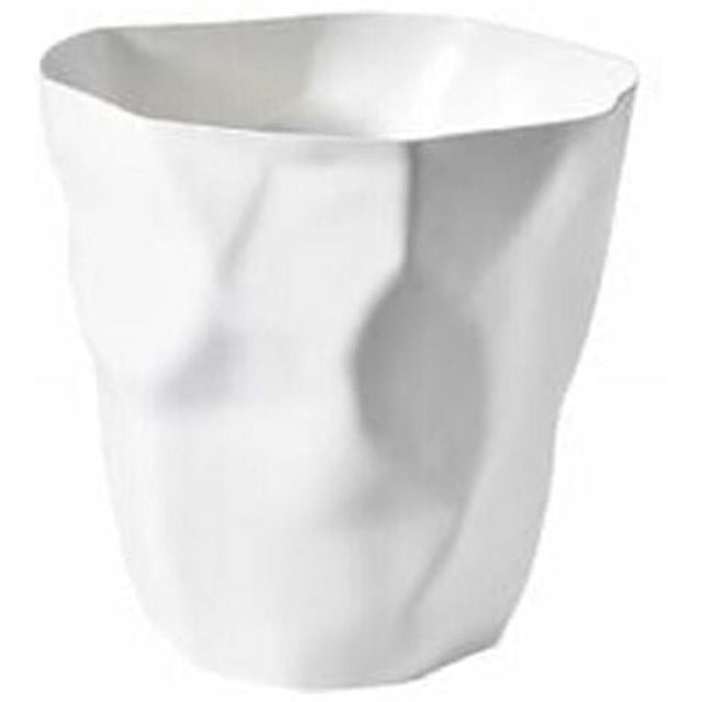 Papelera de oficina, protección del medio ambiente, papelera de plástico irregular para dormitorio o oficina, color blanco