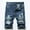 Sky Blue, variant on Ausyst Mens Shorts Summer Clearance Zipper Elastic Slim Casual Denim Shorts Play Wrap Ripped Men's Mid-length Pants