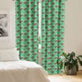 thumbnail image 3 of Ambesonne Green Xmas 4-Panel Curtains, Merry Santa Claus Socks, 56"x63", Ruby and Dusk, 3 of 4