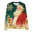 thumbnail image 3 of Uootdi Vintage Christmas Long Sleeve Gift Sweatshirts for Women Funny Cute Santa Claus Shirts Xmas Tree Printed Holiday Pullove r, 3 of 5