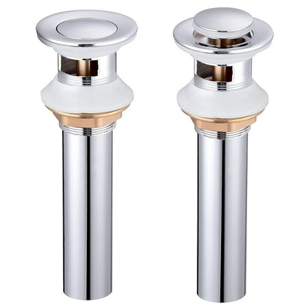 

2 Pack 1 3/8 Up Drain Stopper With Overflow Bathroom Lavatory Vessel Basin Sink Chrome