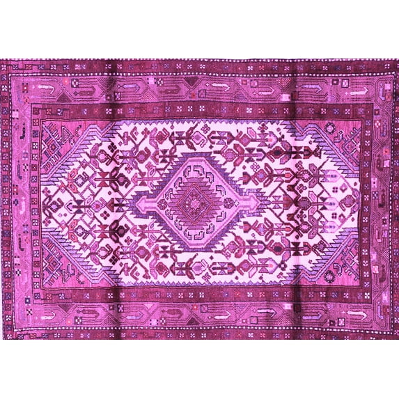 Ahgly Company Indoor Rectangle Persian Purple Traditional Area Rugs, 6' x 9'