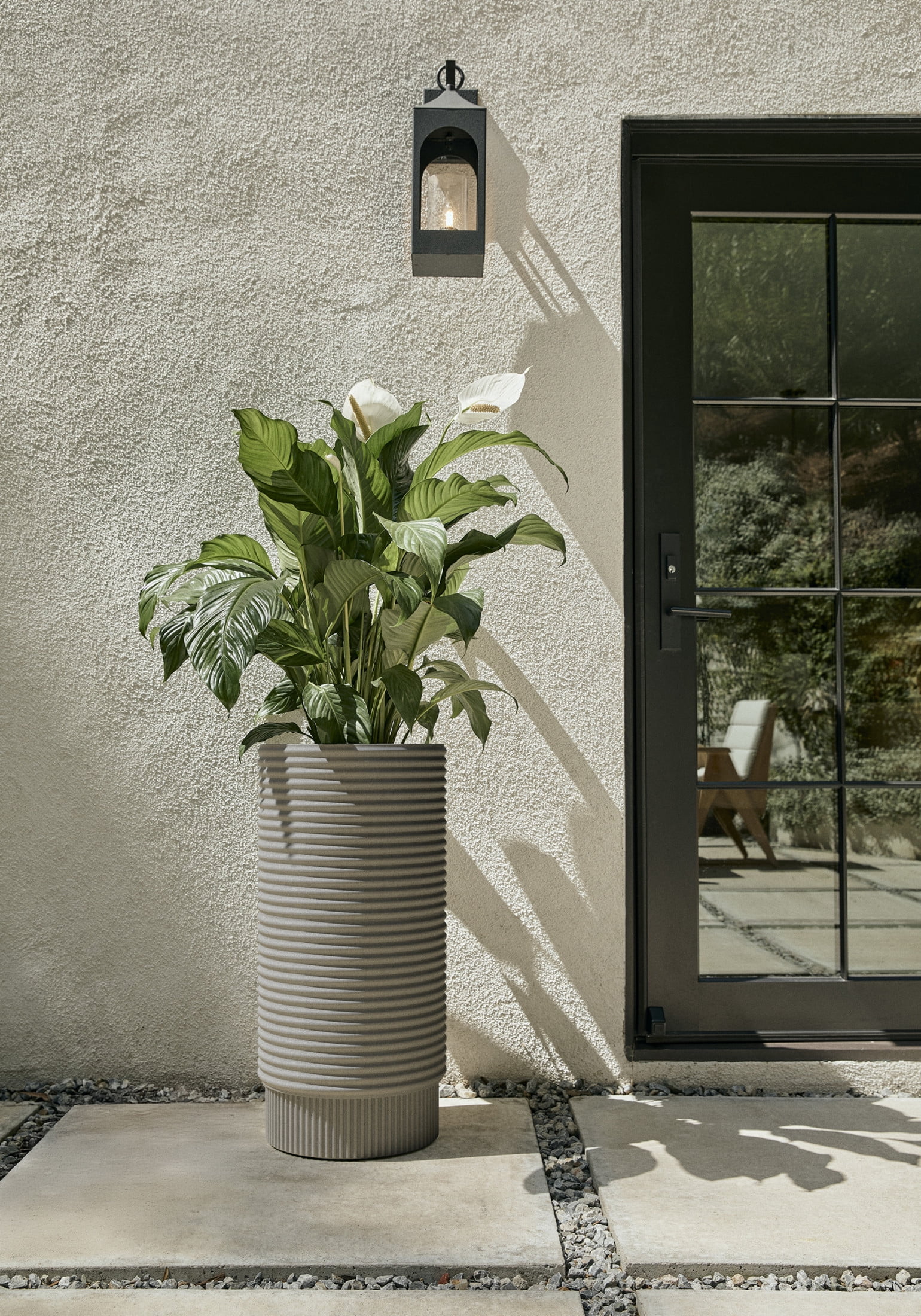 Veradek Mod Series 29" Plastic-Stone Extra Tall Planter - (Gray)