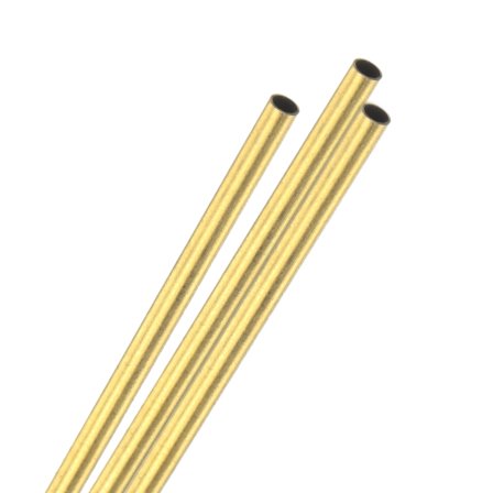 Uxcell 3-Pack 300mm Brass Round Tube, 2.5mm OD 0.2mm Wall Thickness H65 Brass Seamless Tubing for Construction/Machining/DIY Crafting