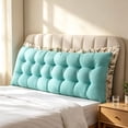 thumbnail image 4 of Rectangular Breathable Bed Reading Bolster Pillow With Strap, Adult Headboard Support Cushion 80x45, 4 of 9