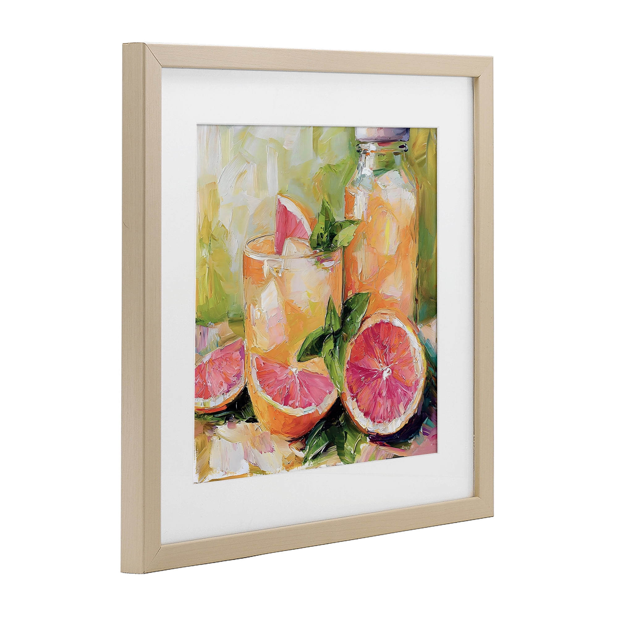 Stupell Industries Grapefruit Summer Refreshment Birch Framed Print Under Glass, design by Riley B