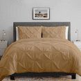thumbnail image 2 of KOMFIT 800 Thread Count Pinch Pleated Duvet Cover set 100% Egyptian Cotton with Zipper Closure & Corner Ties 1 Duvet Cover & 2 Pillow Shams Taupe Solid , Twin/Twin XL (68x90), 2 of 6