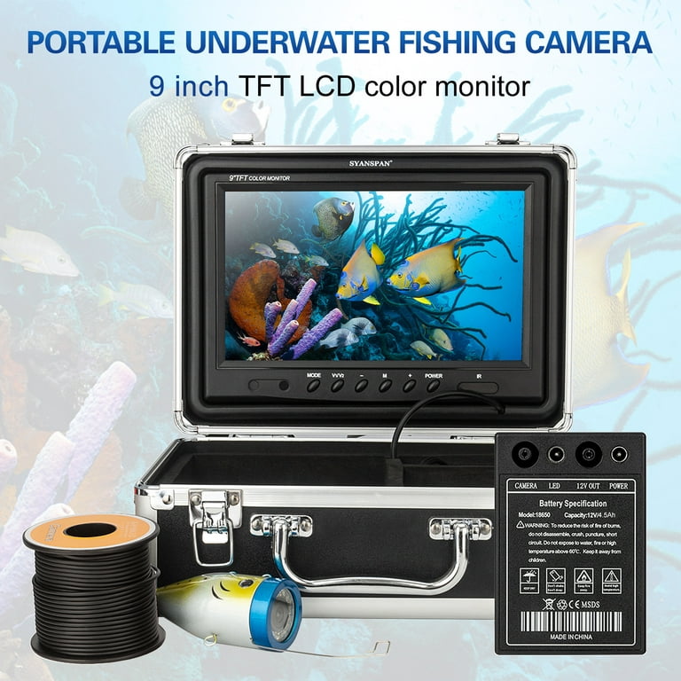 9 Inch 1200TVL Underwater Fishing Camera Fish Finder 12 Infrared LED Lamps  15M/30M/50M for Ice Sea Fishing 