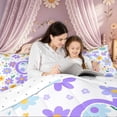 thumbnail image 4 of Meiyoeat Summer Bloom Floral Letter C King Size Comforter Sets for Women Girls, Cartoon Multi Color Daisy Comforters King Size, Reversible, 3pcs, 4 of 6