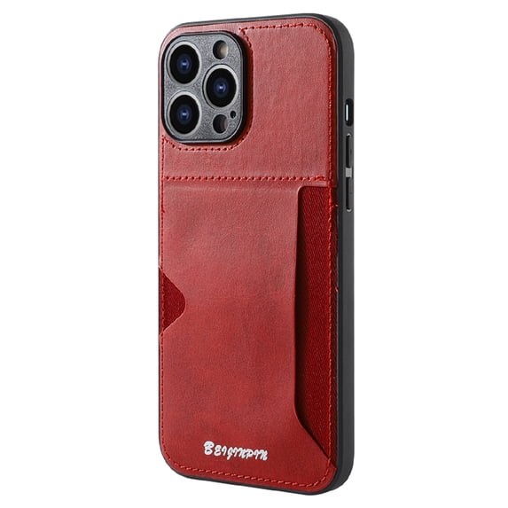 Mantto Compatible for iPhone 11 Pro Max Leather Case, Luxury PU Leather Shockproof Thin Fit Case with Card Slot Holder Cover, Soft Silicone Slim Lightweight Anti-Scratches Protective Case,Red