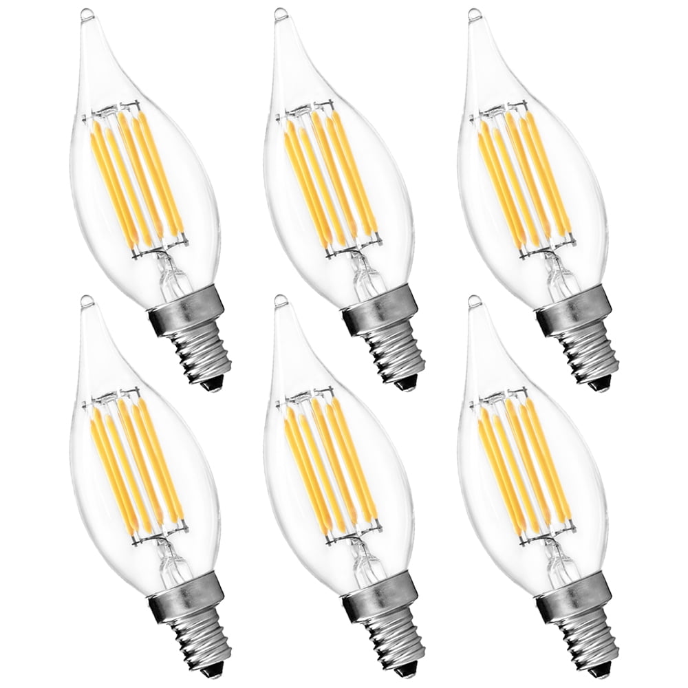 Luxrite Candelabra LED Filament Bulb, 60W Equivalent, 5000K Bright
