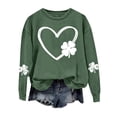 thumbnail image 4 of WEAIXIMIUNG Sweatshirts d'Automne pour Femmes Mode Décontractée Jour de la Saint-Patrick Vert Imprimé Graphique Quatre Feuilles Col Rond Manches Longues Jogging Sweatshirt, 4 of 4