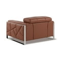 thumbnail image 4 of Titan Furnishings Modern Genuine Italian Leather Sofa Set in Camel Brown, 4 of 17