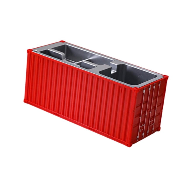 Rongfmy Shipping Container Pen Holder Compact Multi Functional Container Storage Box Red