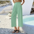 thumbnail image 2 of WENWU Pants for Women'S Pants Casual Green Pants Womens Lounge Pants Wide Leg Lounge Pants with Pockets Summer Clothes for Women, 2 of 7